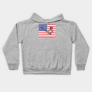 US Flag Crank-Female Kids Hoodie